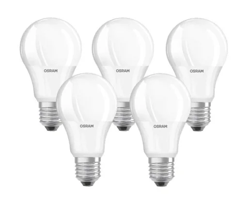 LED light bulb with 8.5 watts, E27, warm white - 5 pieces