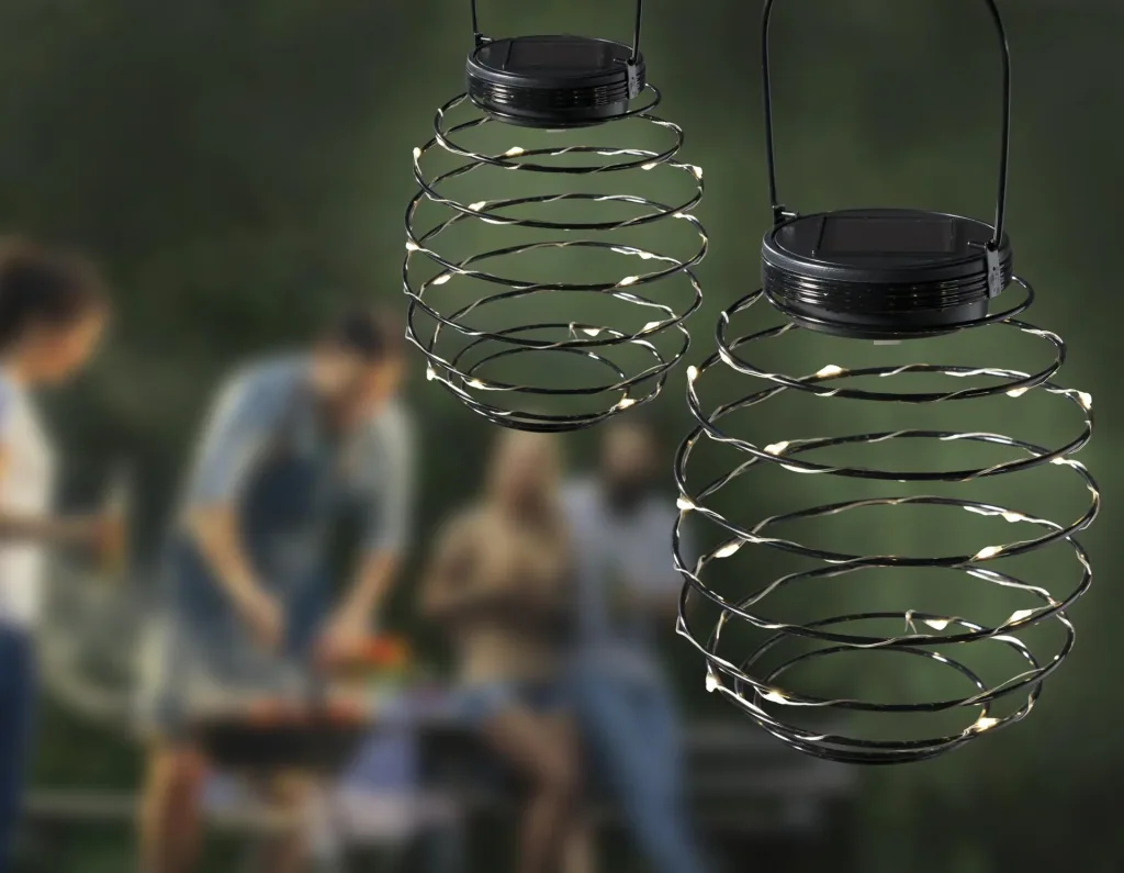 Solar LED spiral lanterns - 2 pieces