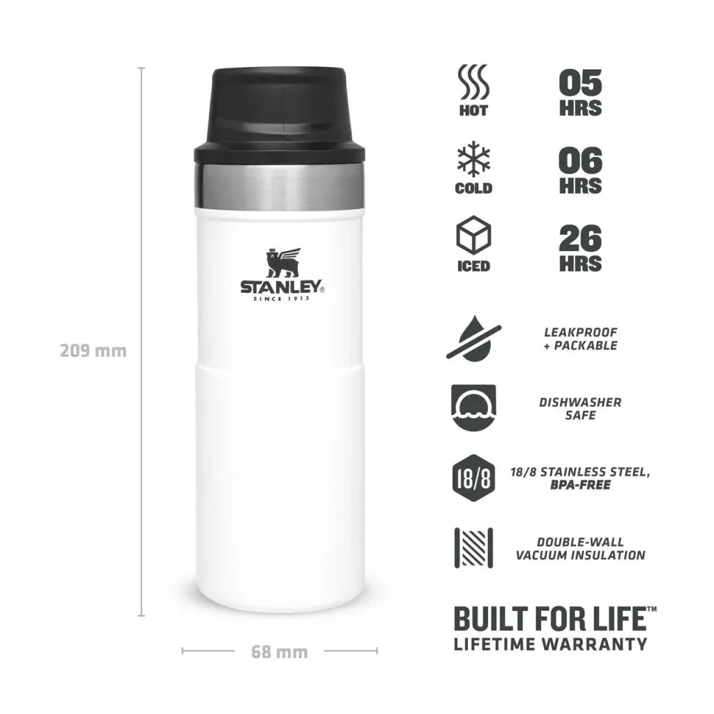 Trigger-Action Travel Mug 0.35 l, Polar, vacuum insulation, one-handed operation
