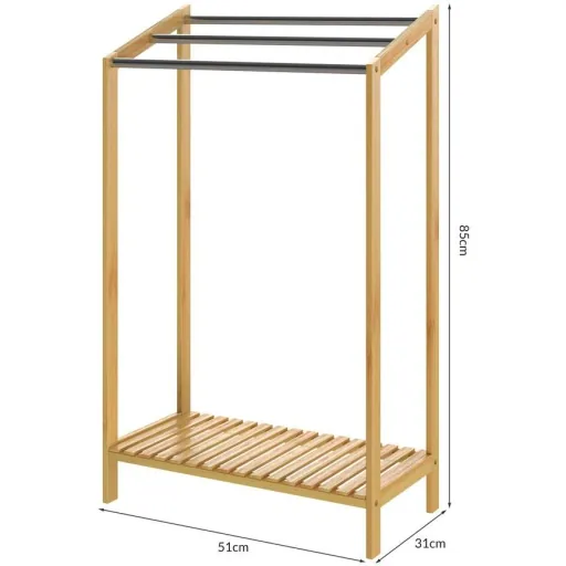 Towel holder with rods -
