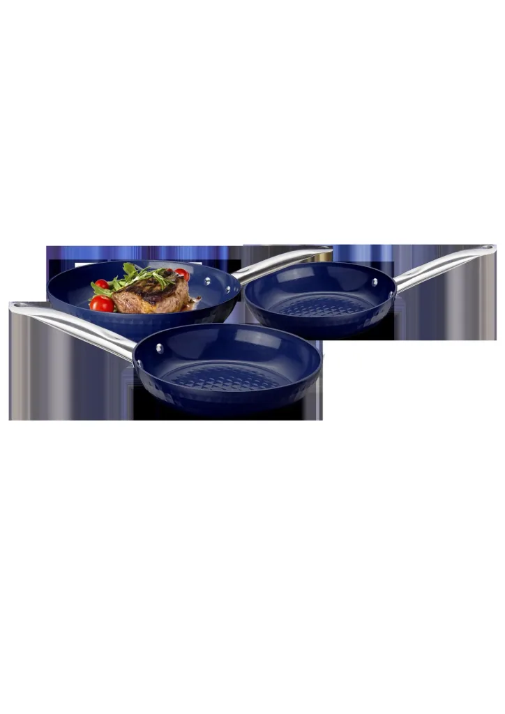 Prestige pan set with diamond non-stick coating, blue, 3-piece - Ø 20 cm / 24 cm / 28 cm