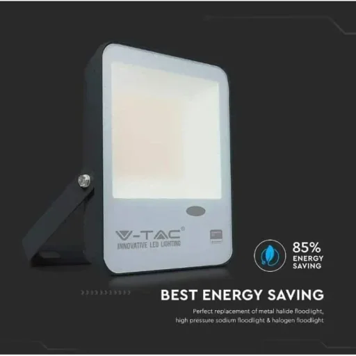 VT-57S LED floodlight with day/night sensor - 50 W - 5000 Lm - 6500K - black