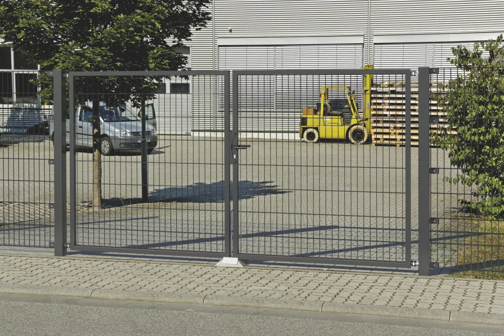 Double rod mesh fence complete set, anthracite, height 100 cm, length 14 m
