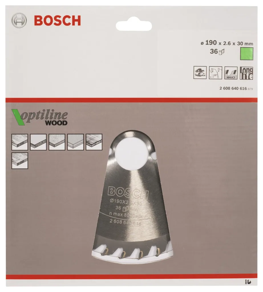 Circular saw blade 190 x 30 x 2.6 mm, 36 teeth