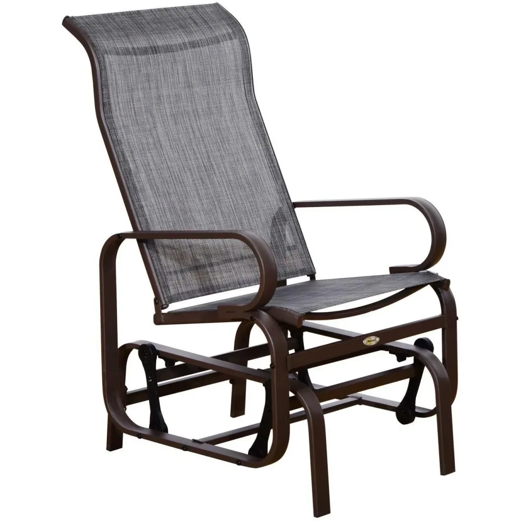 Rocking chair garden chair garden swing metal brown