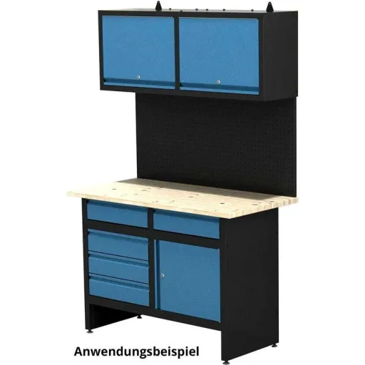 Steel tool board GL1200 - Perforated - 55x120x2 cm - Black