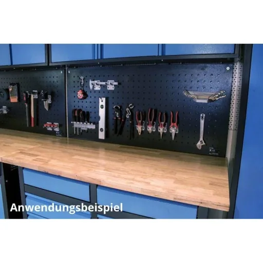 Steel tool board GL1200 - Perforated - 55x120x2 cm - Black