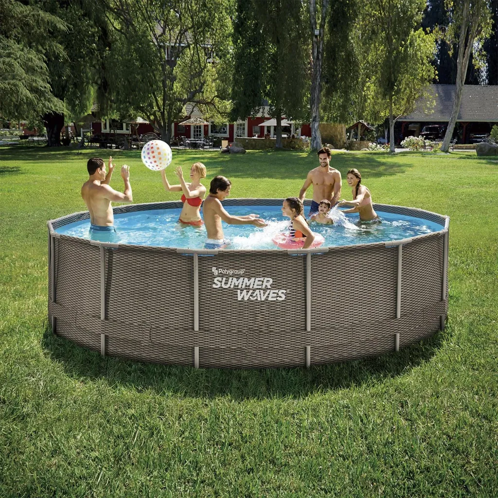 Active Frame Pool Ø457 x 106 cm rattan braun
