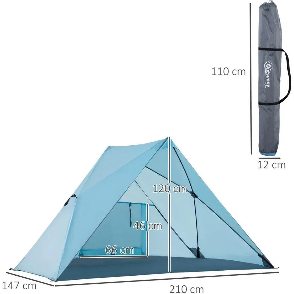 Beach tent - UV protection - Blue - 210 x 147 x 120 cm