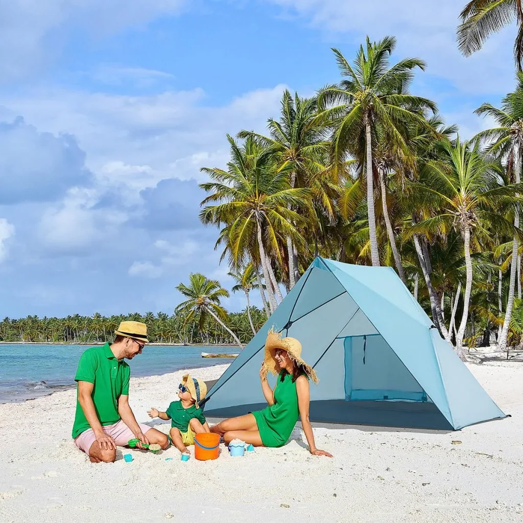 Beach tent - UV protection - Blue - 210 x 147 x 120 cm
