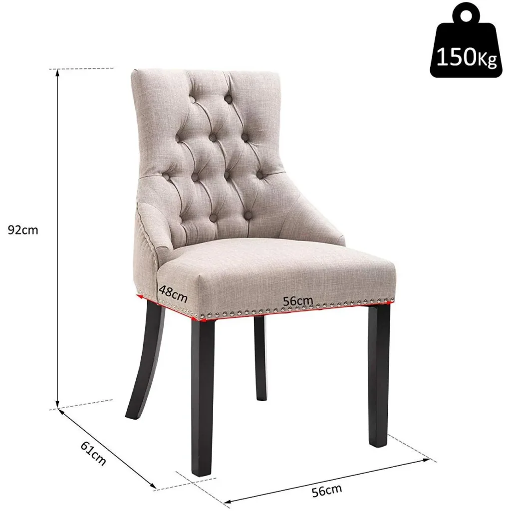 Dining chair with back ring