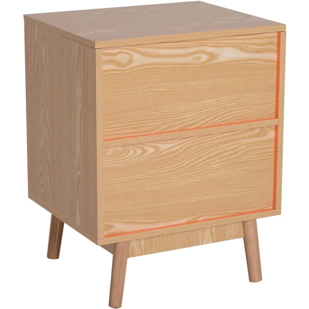 Bedside table, nightstand, console, side table with drawer, wood, 48 x 40 x 61.5 cm
