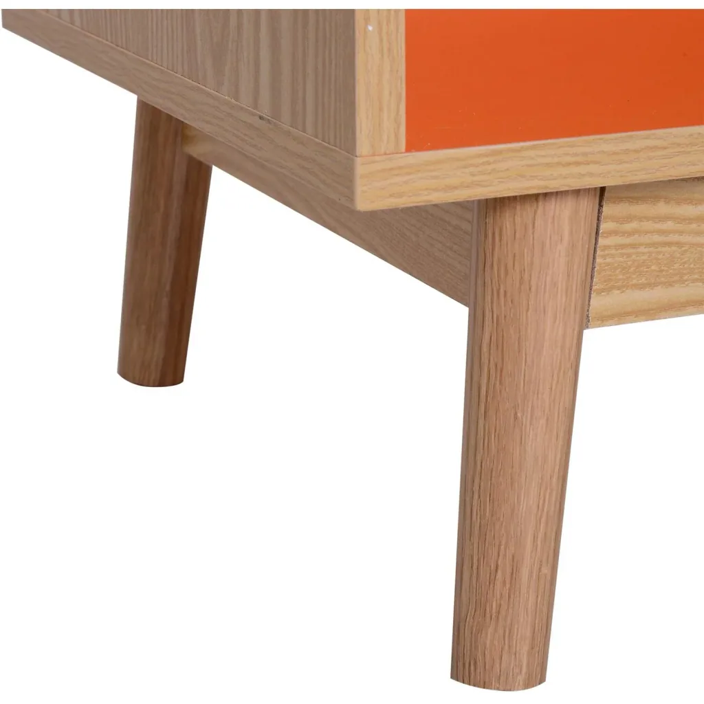 Bedside table, nightstand, console, side table with drawer, wood, 48 x 40 x 61.5 cm