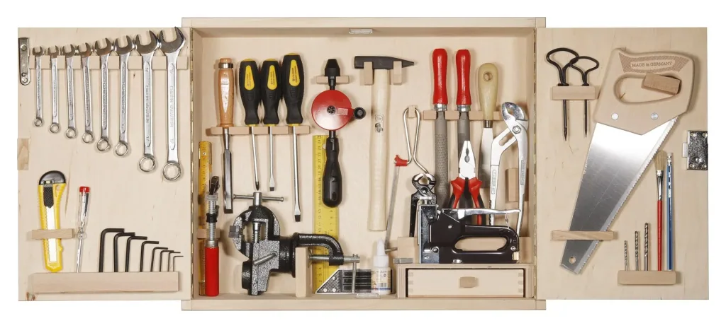Large professional tool cabinet, 43 pieces