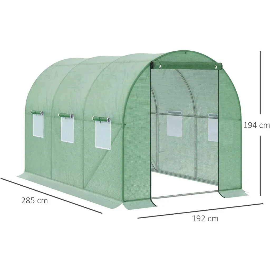 Plastic greenhouse walk-in greenhouse 3 x 2 m polytunnel film tunnel greenhouse frost protection steel pipe dark green