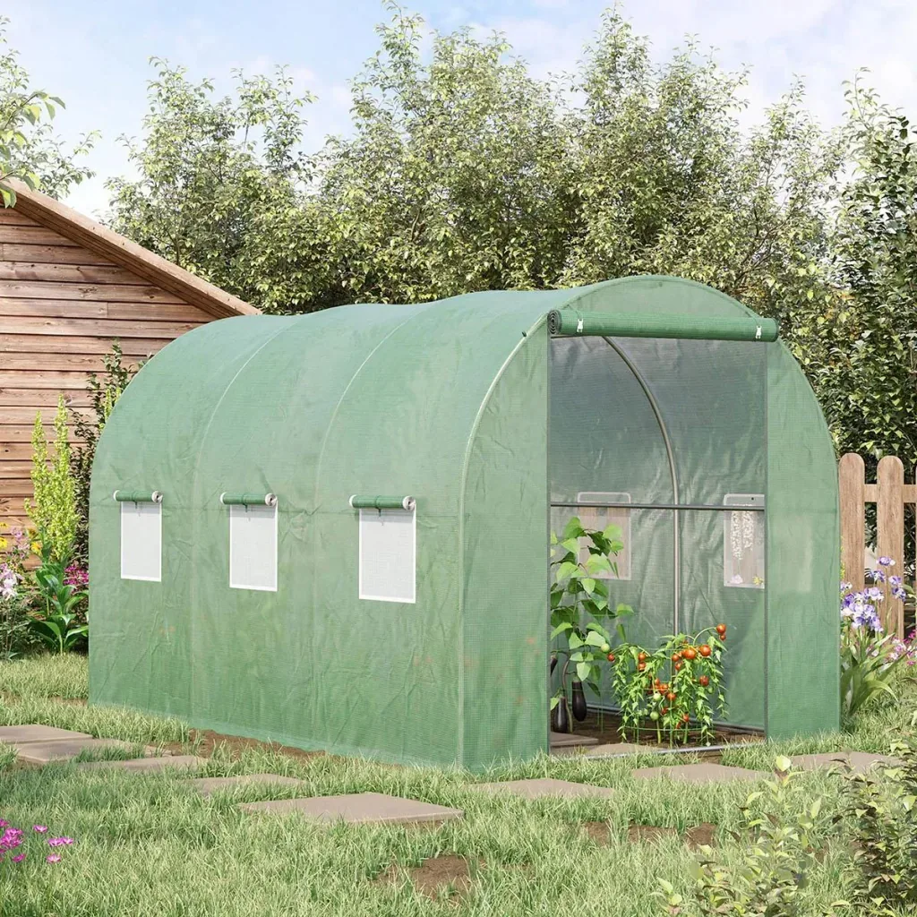 Plastic greenhouse walk-in greenhouse 3 x 2 m polytunnel film tunnel greenhouse frost protection steel pipe dark green