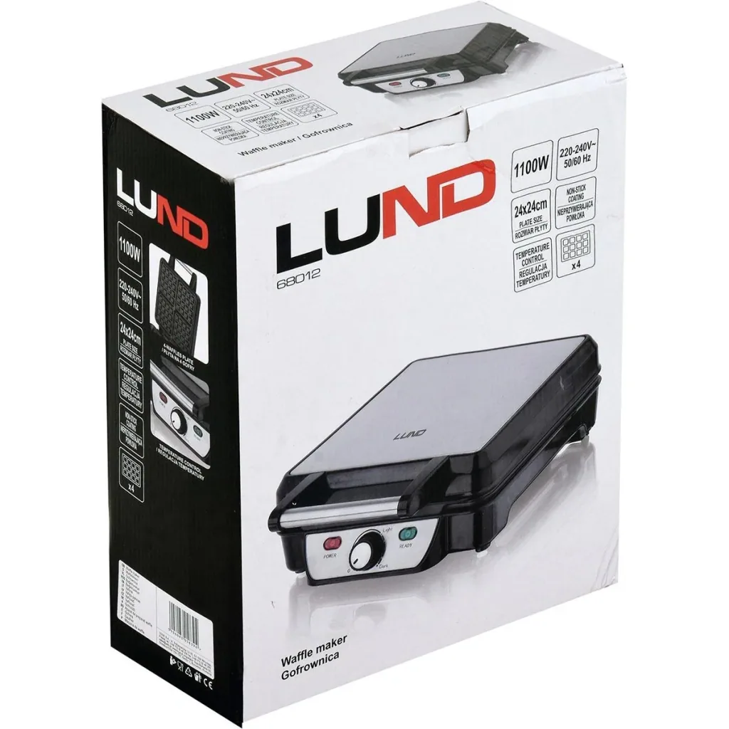 Waffle iron - 1100W - 4 waffles - non-stick coating