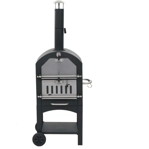 Charcoal pizza oven with terracotta pizza stone