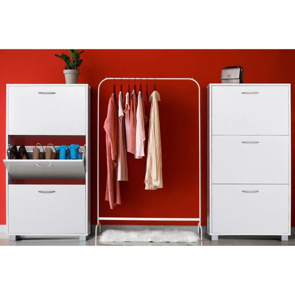 Shoe set with 3 drawers MDF white 115 x 60 x 24cm