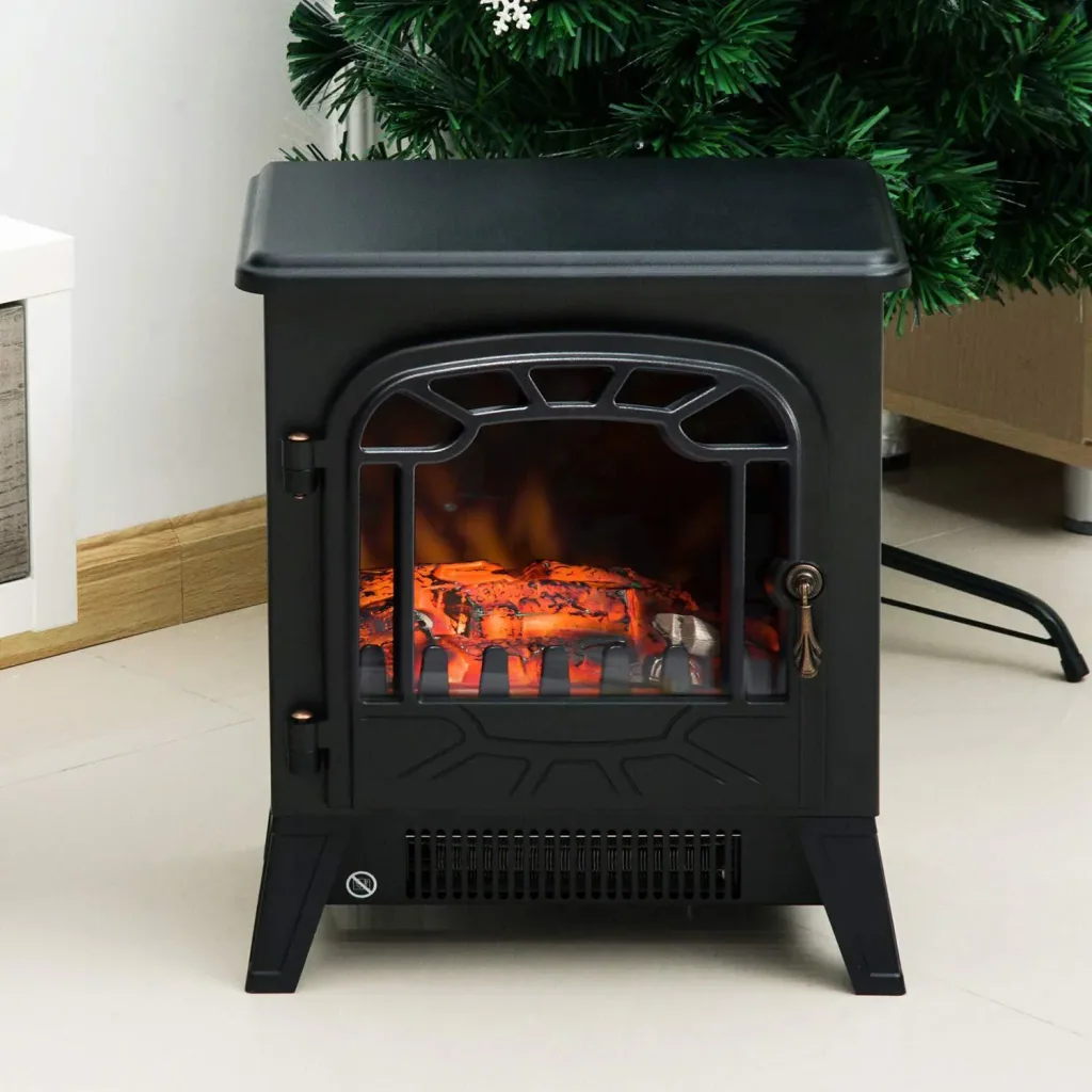 Electric fireplace with flame effect