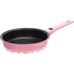 Cast aluminum cookware - 14 pieces, including lids and handles - Pink