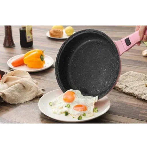 Cast aluminum cookware - 14 pieces, including lids and handles - Pink
