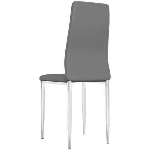 Dining table chairs 4 pieces faux leather black