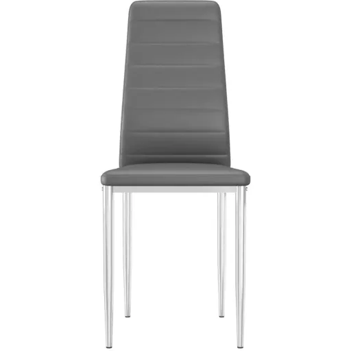 Dining table chairs 4 pieces faux leather black