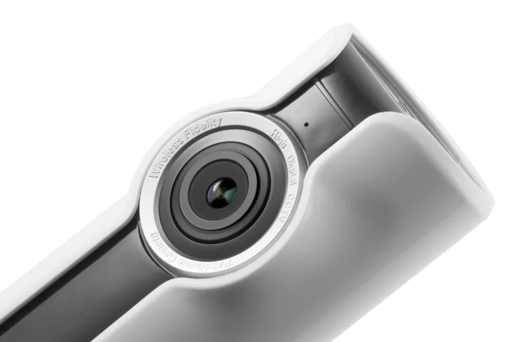 IP security camera with 180° panoramic viewing angle