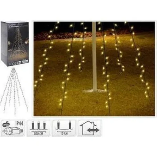 Pro Garden Flagpole Lighting - 400 LED - 8 meters - warm white light - waterproof