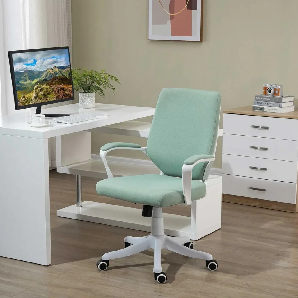 Office chair desk chair home office chair with rocker function backrest height adjustable thick padded ergonomic