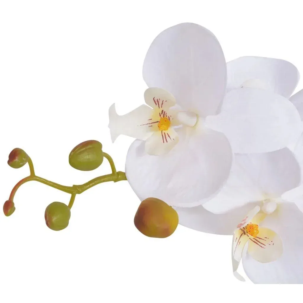 Artificial plant with pot orchid 75 cm white