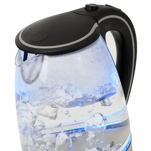 Kettle black/silver glass/stainless steel 1.7L