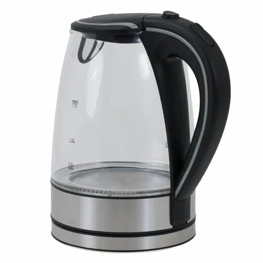 Kettle black/silver glass/stainless steel 1.7L