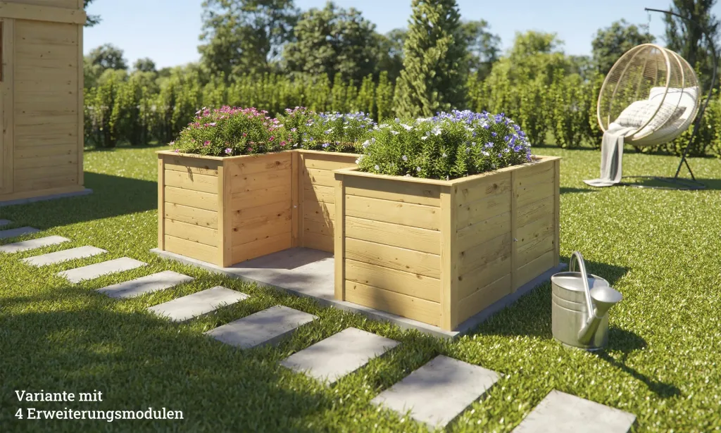 Additional set for raised bed modular, wall thickness 21 mm, natural, 67 cm