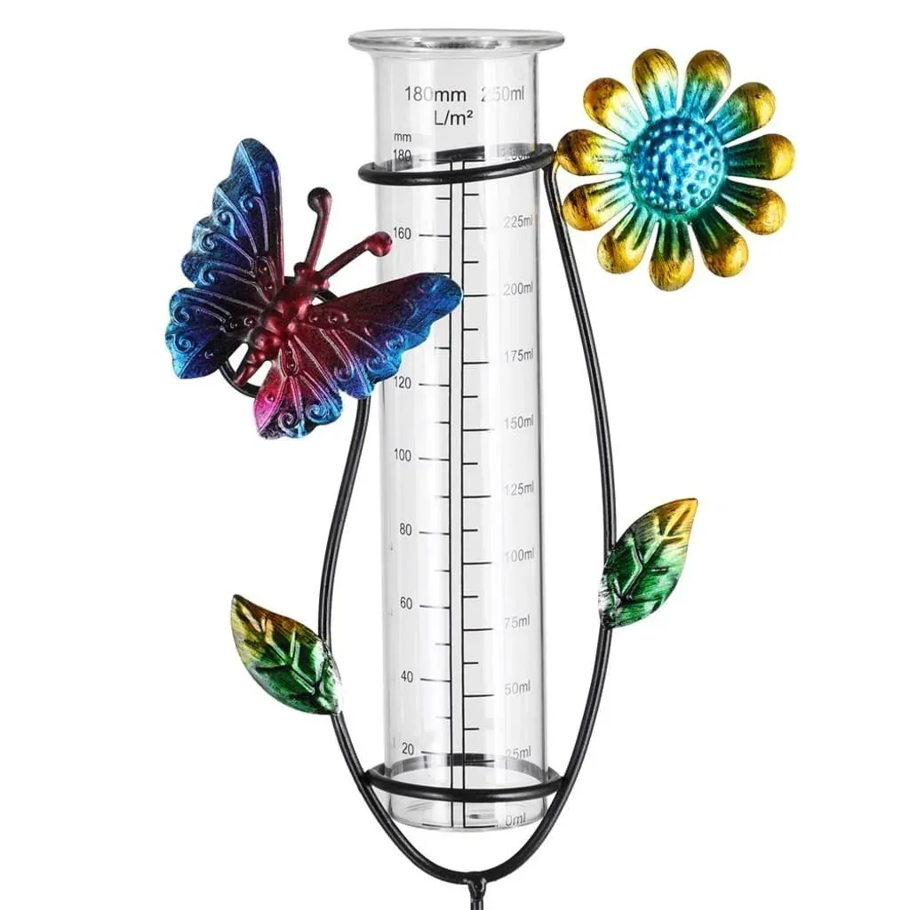 Solar energy lighting with rain gauge red