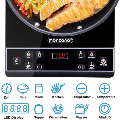 Induction hob with timer - 2000W - 230V - LED display