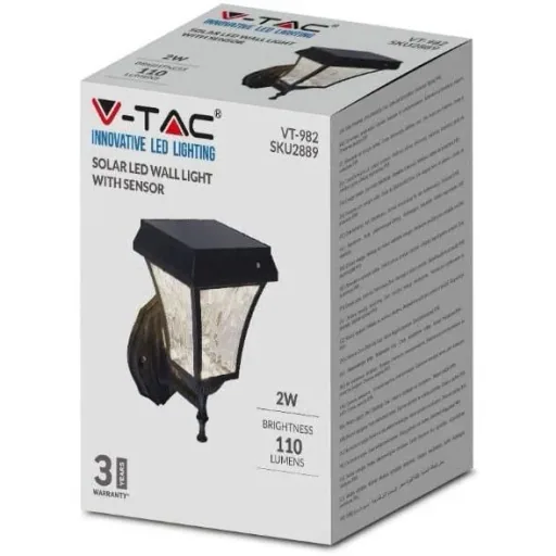 VT-982 Valencia Solar Wall Light Solar LED Lamp - 3 Light Colors