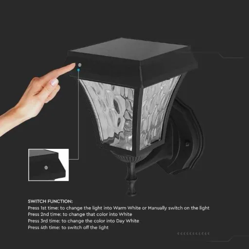 VT-982 Valencia Solar Wall Light Solar LED Lamp - 3 Light Colors
