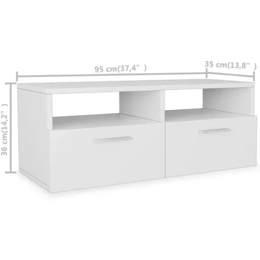 TV cabinet 95x35x36 cm chipboard white