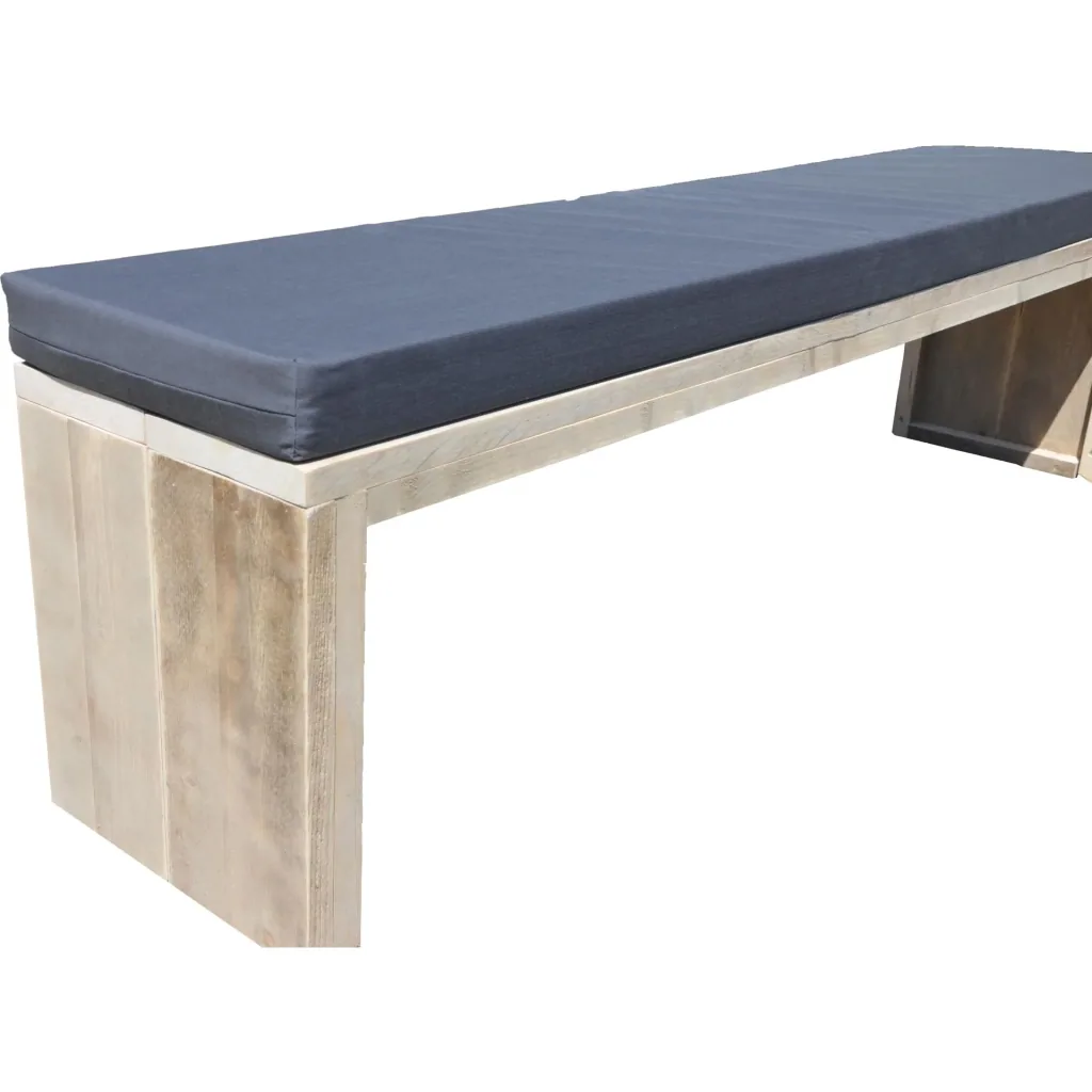 Garden bench frame wood 160 cm including water and dirt-repellent cushion anthracite