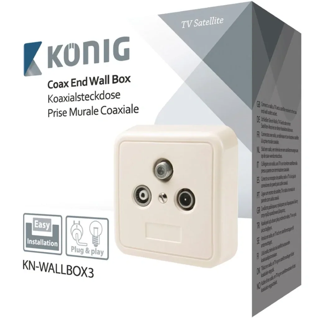 Antenna socket (termination) - white/silver 2.5 dB