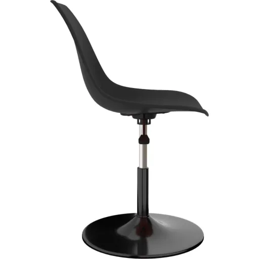 Dining room chairs, swivel, 2-piece, black PP