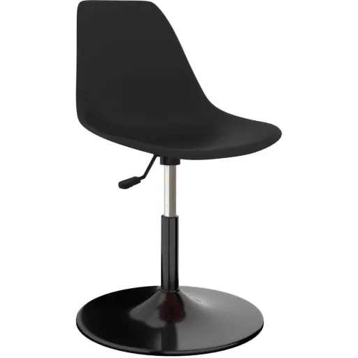 Dining room chairs, swivel, 2-piece, black PP