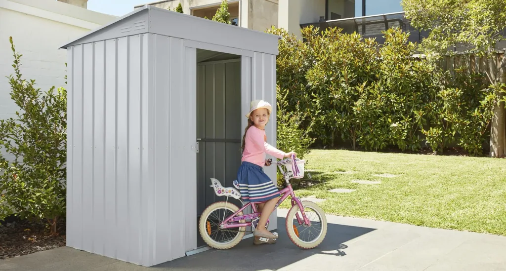 Tool shed pent roof Skillion 64, Silver Metallic