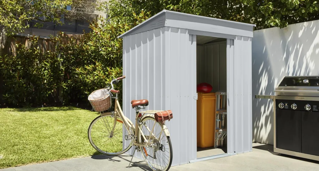 Tool shed pent roof Skillion 64, Silver Metallic