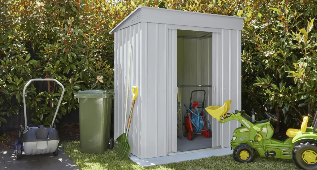 Tool shed pent roof Skillion 64, Silver Metallic
