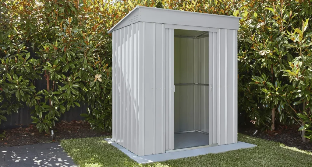 Tool shed pent roof Skillion 64, Silver Metallic