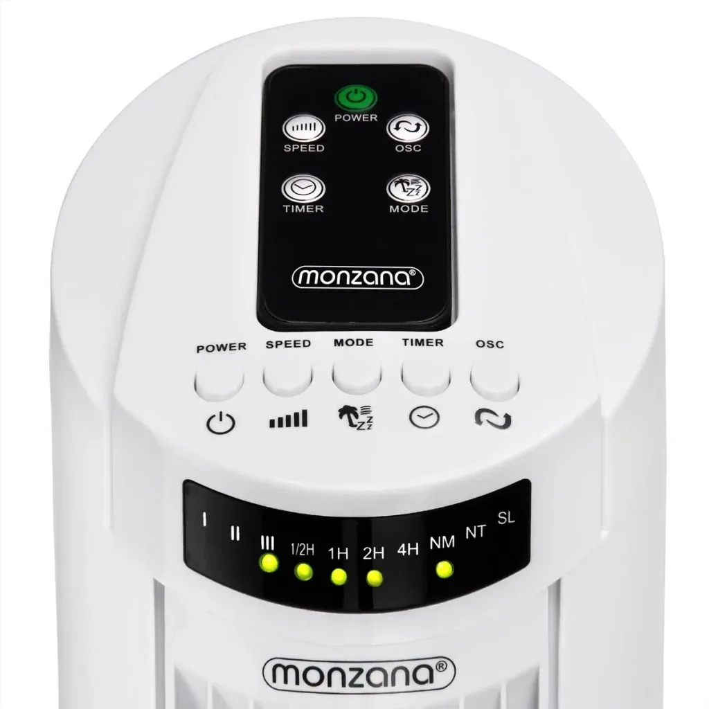 Tower fan with remote control, Turbofuncite & Aromabox white