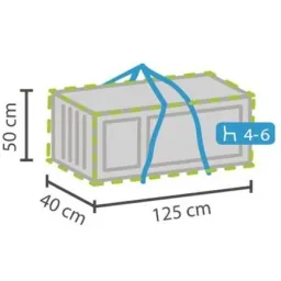 Protective cover for seat cushion - 125 x 40 x 50 cm